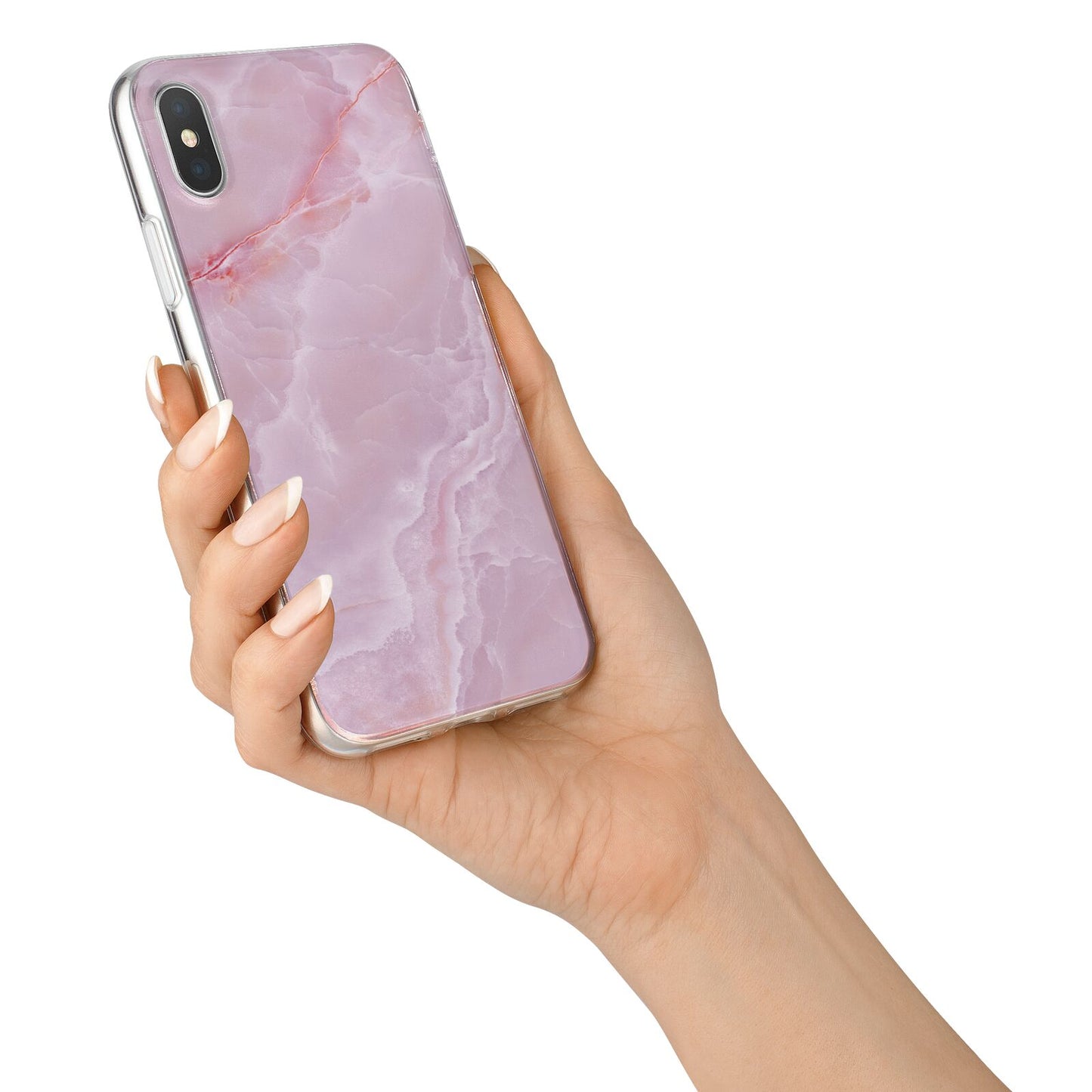 Dreamy Pink Marble iPhone X Bumper Case on Silver iPhone Alternative Image 2