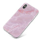 Dreamy Pink Marble iPhone X Bumper Case on Silver iPhone