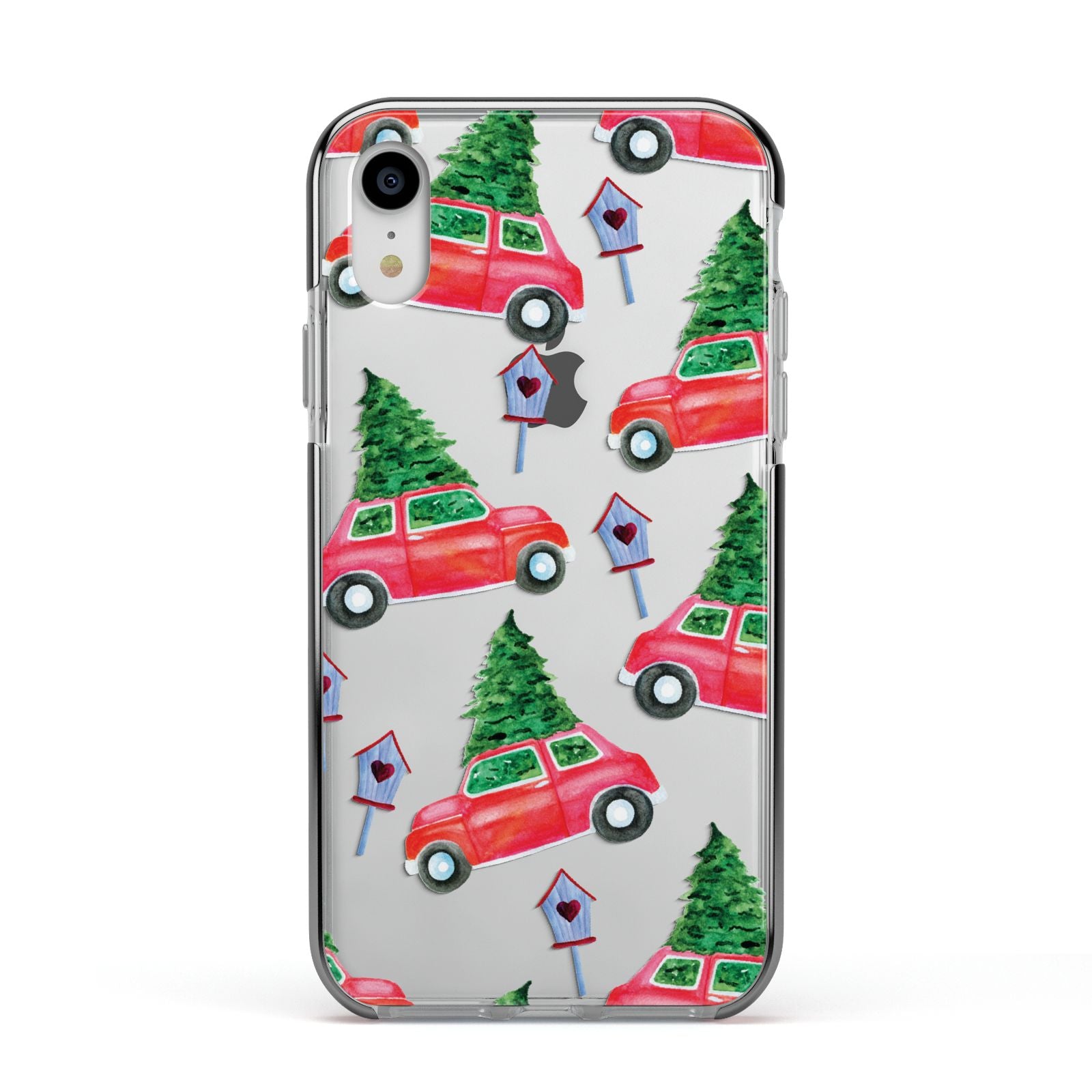 Driving home for Christmas Apple iPhone XR Impact Case Black Edge on Silver Phone