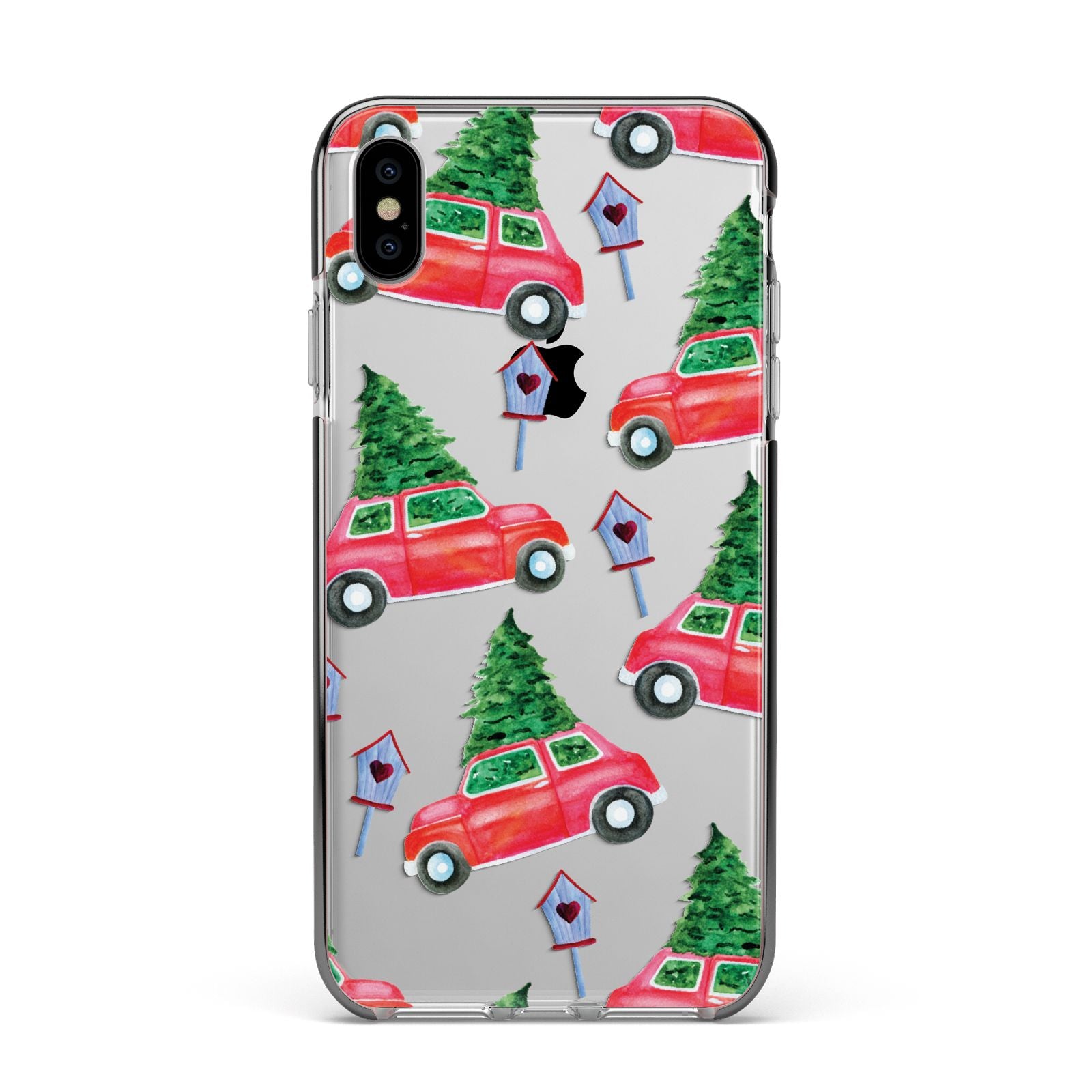 Driving home for Christmas Apple iPhone Xs Max Impact Case Black Edge on Silver Phone