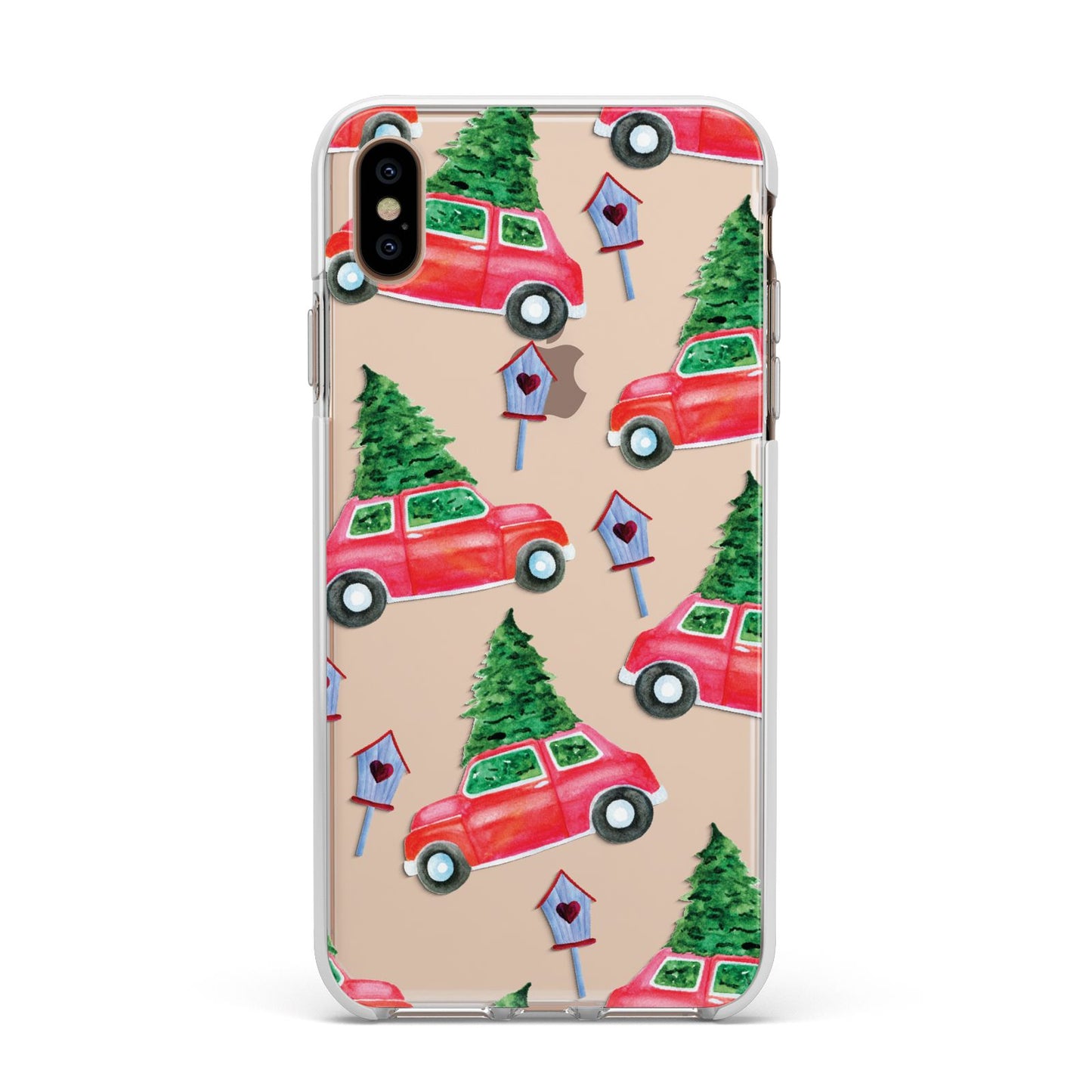 Driving home for Christmas Apple iPhone Xs Max Impact Case White Edge on Gold Phone