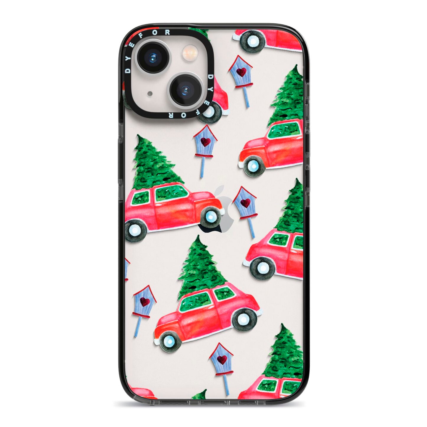 Driving home for Christmas iPhone 13 Black Impact Case on Silver phone