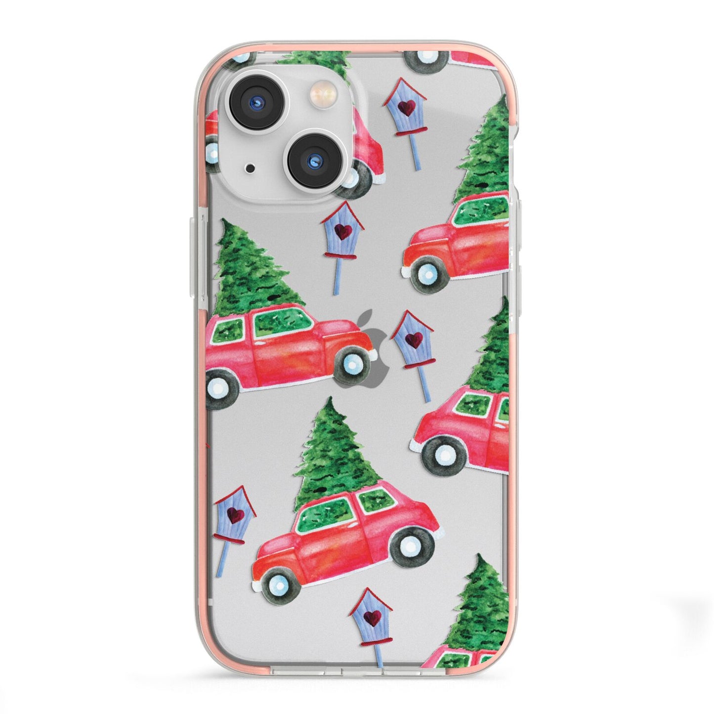 Driving home for Christmas iPhone 13 Mini TPU Impact Case with Pink Edges