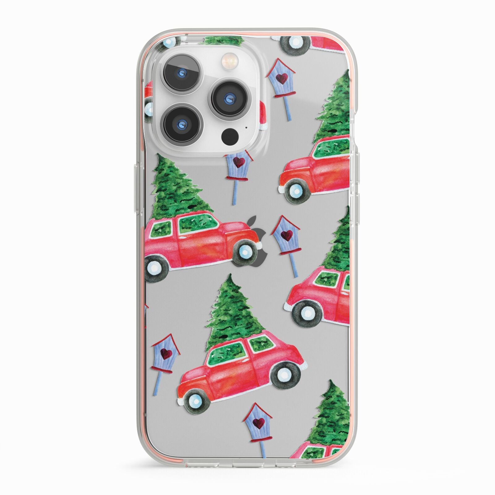 Driving home for Christmas iPhone 13 Pro TPU Impact Case with Pink Edges