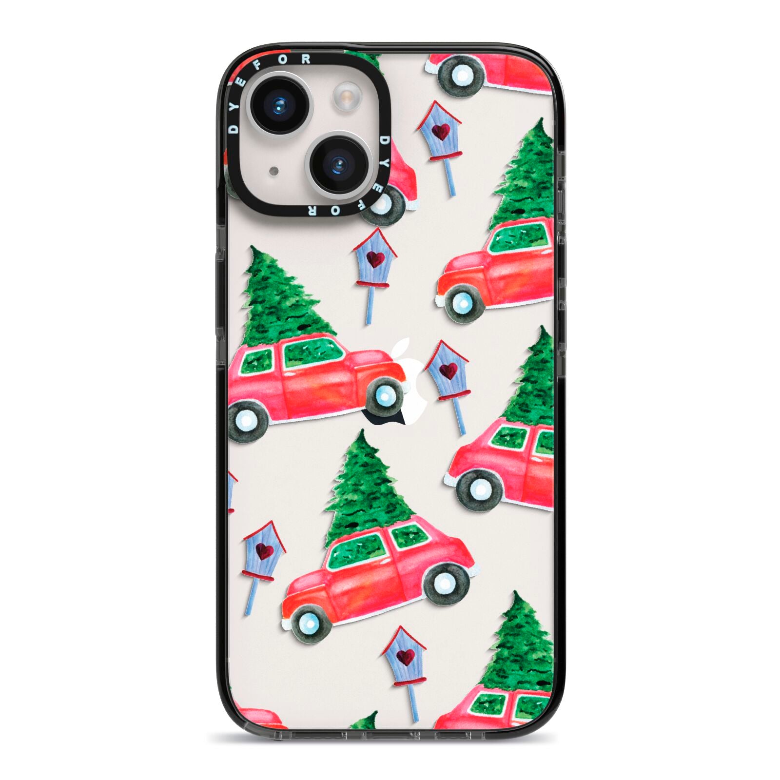 Driving home for Christmas iPhone 14 Black Impact Case on Silver phone