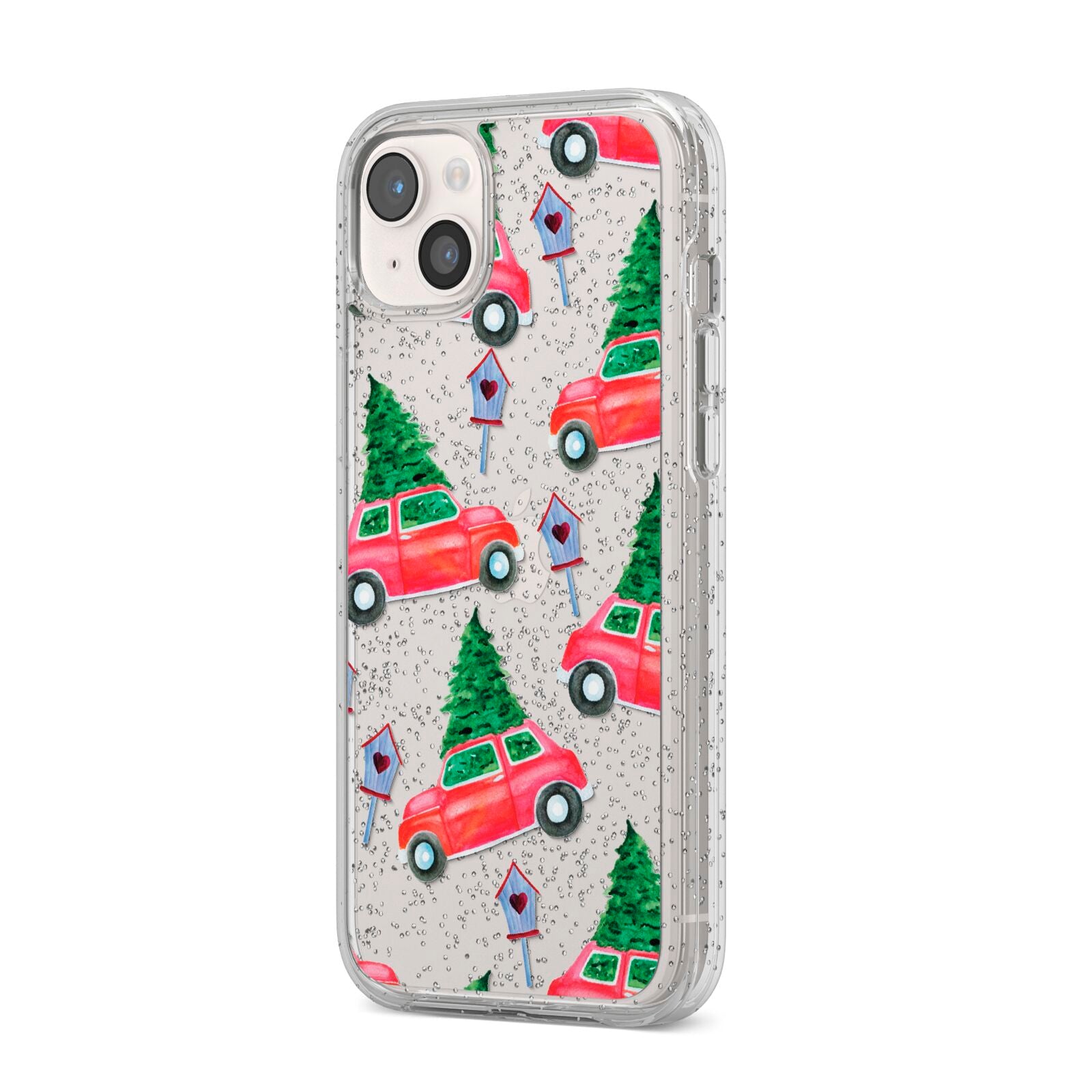 Driving home for Christmas iPhone 14 Plus Glitter Tough Case Starlight Angled Image