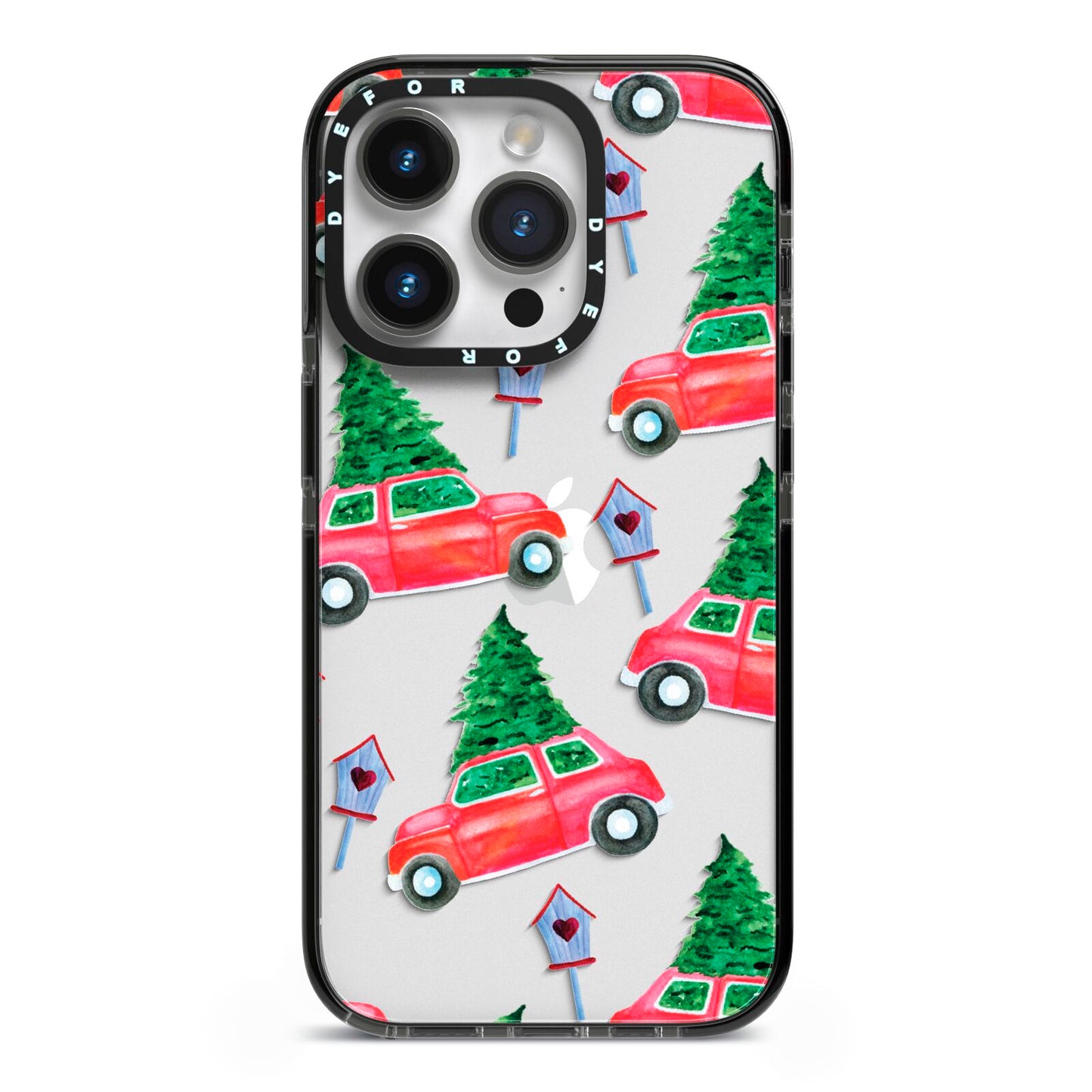 Driving home for Christmas iPhone 14 Pro Black Impact Case on Silver phone