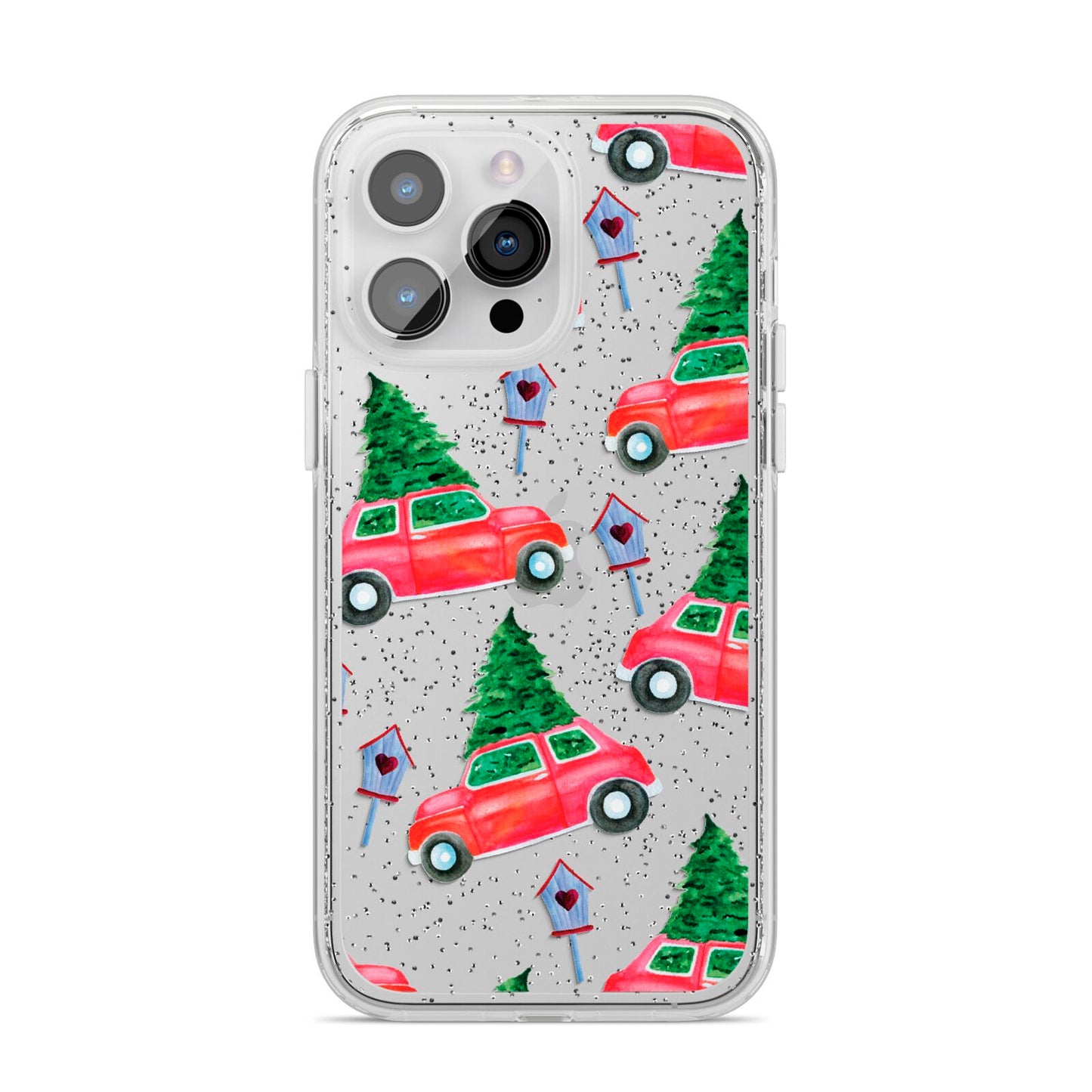 Driving home for Christmas iPhone 14 Pro Max Glitter Tough Case Silver
