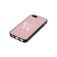 Drop Shadow Initial Pink Pebble Leather iPhone 5 Case Side Angle