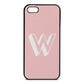Drop Shadow Initial Pink Pebble Leather iPhone 5 Case
