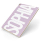 Dusty Pink with Bold White Text Apple iPad Case on Gold iPad Side View