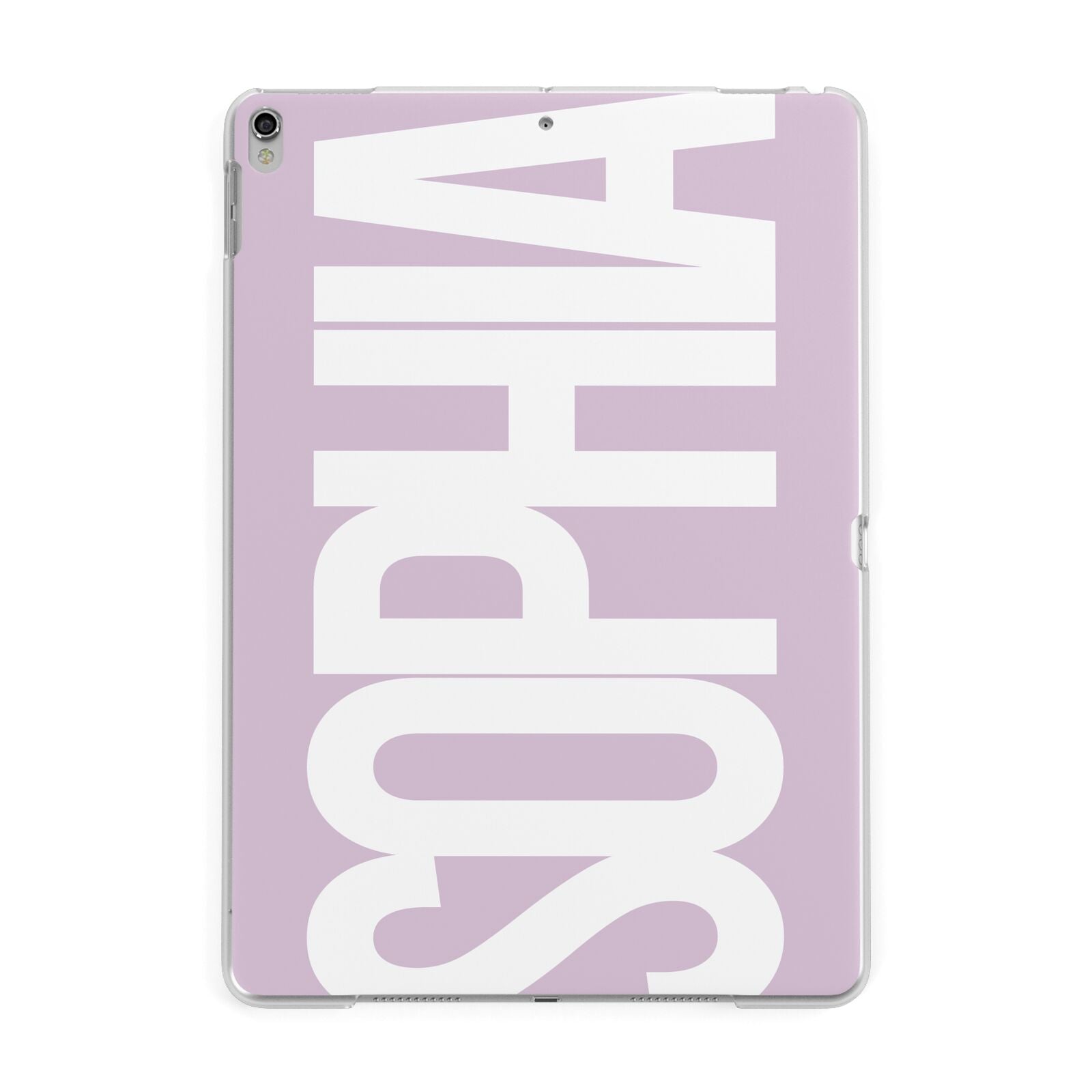 Dusty Pink with Bold White Text Apple iPad Silver Case