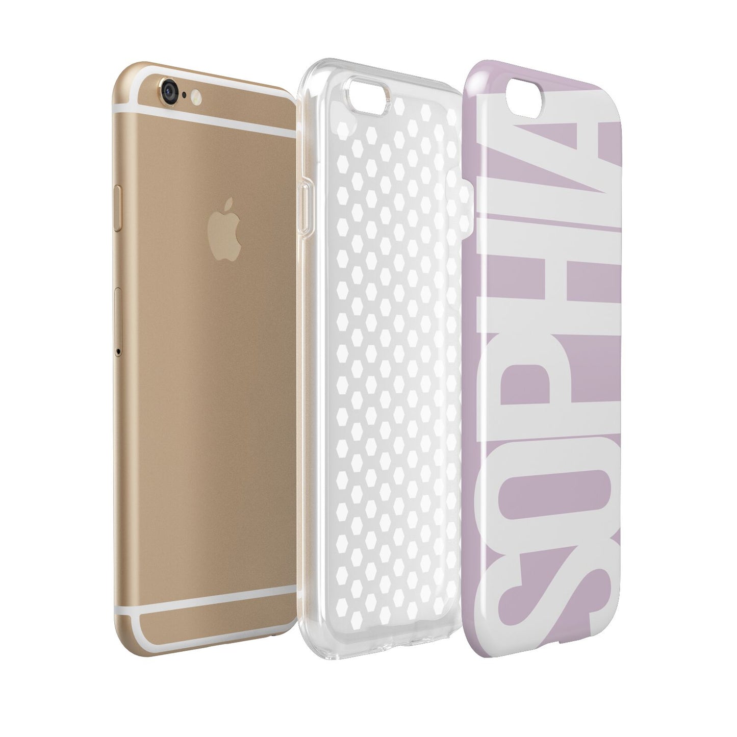 Dusty Pink with Bold White Text Apple iPhone 6 3D Tough Case Expanded view