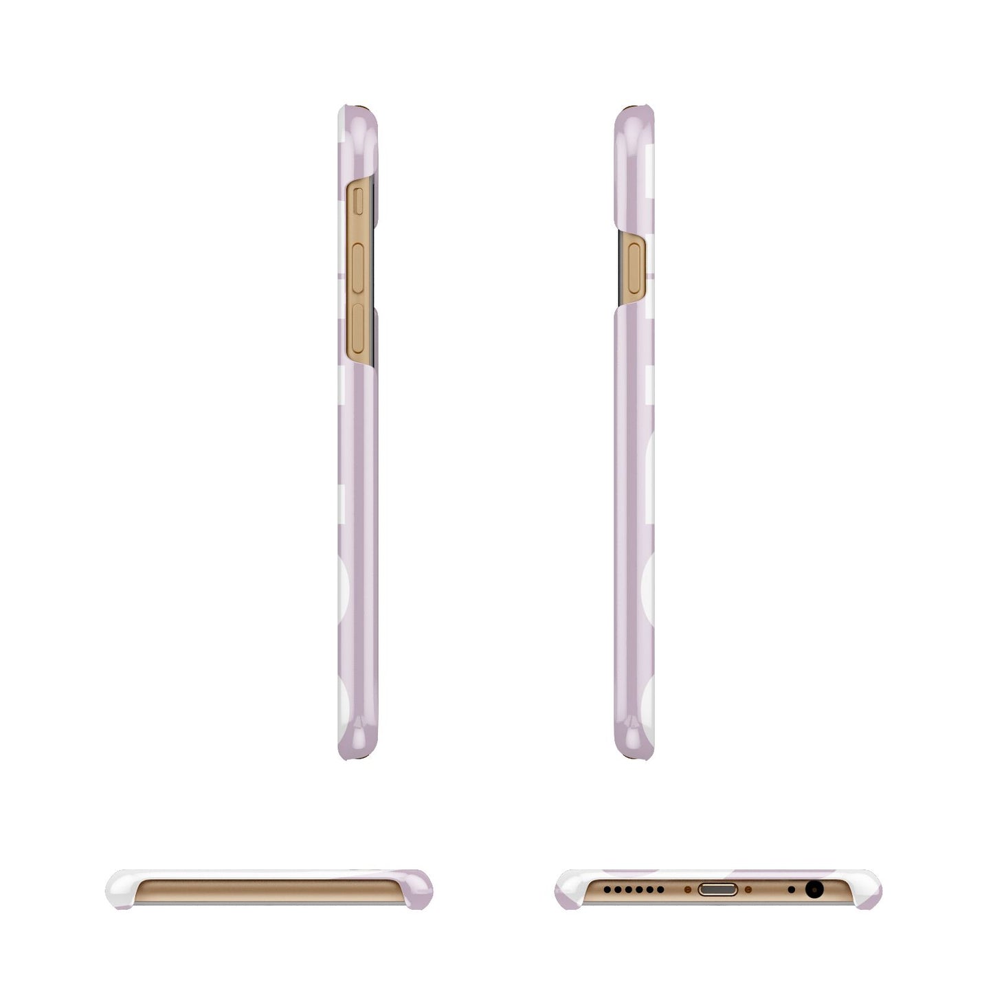 Dusty Pink with Bold White Text Apple iPhone 6 3D Wrap Snap Case Angled Images