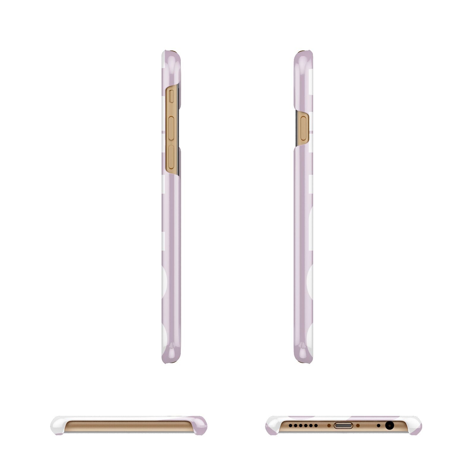 Dusty Pink with Bold White Text Apple iPhone 6 3D Wrap Snap Case Angled Images