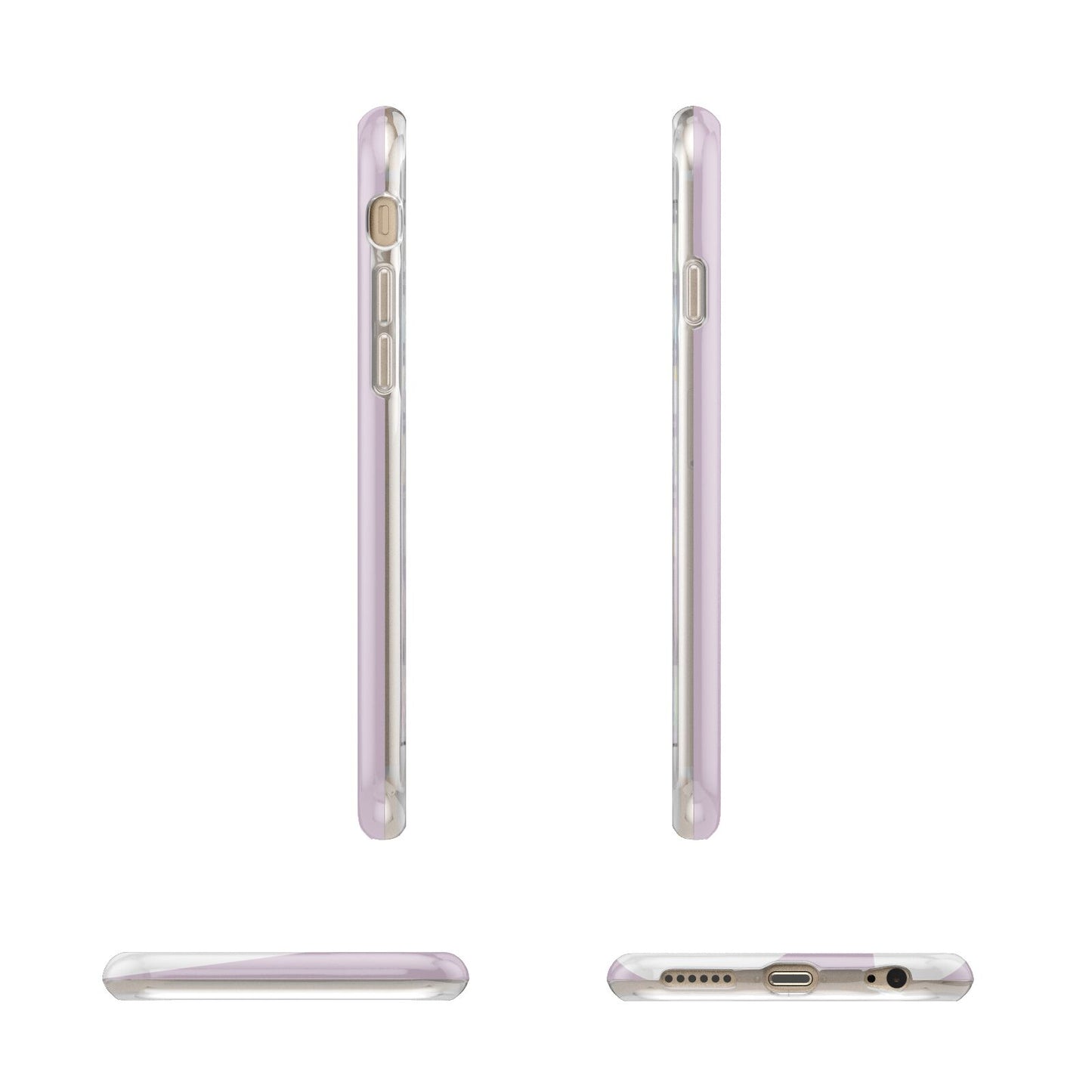 Dusty Pink with Bold White Text Apple iPhone 6 3D Wrap Tough Case Alternative Image Angles