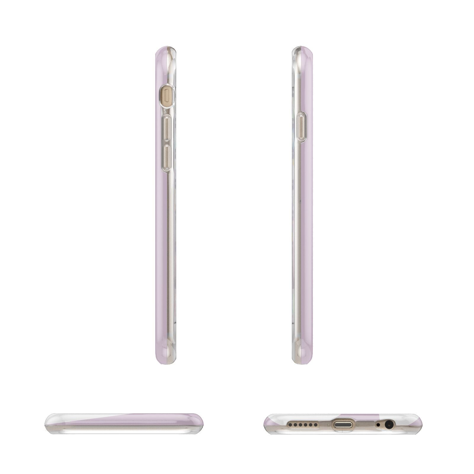 Dusty Pink with Bold White Text Apple iPhone 6 3D Wrap Tough Case Alternative Image Angles