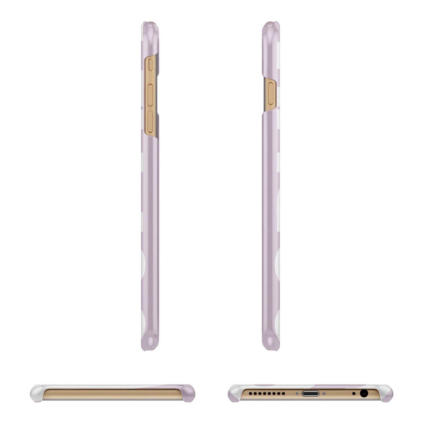 Dusty Pink with Bold White Text Apple iPhone 6 Plus 3D Wrap Snap Case Angled Images