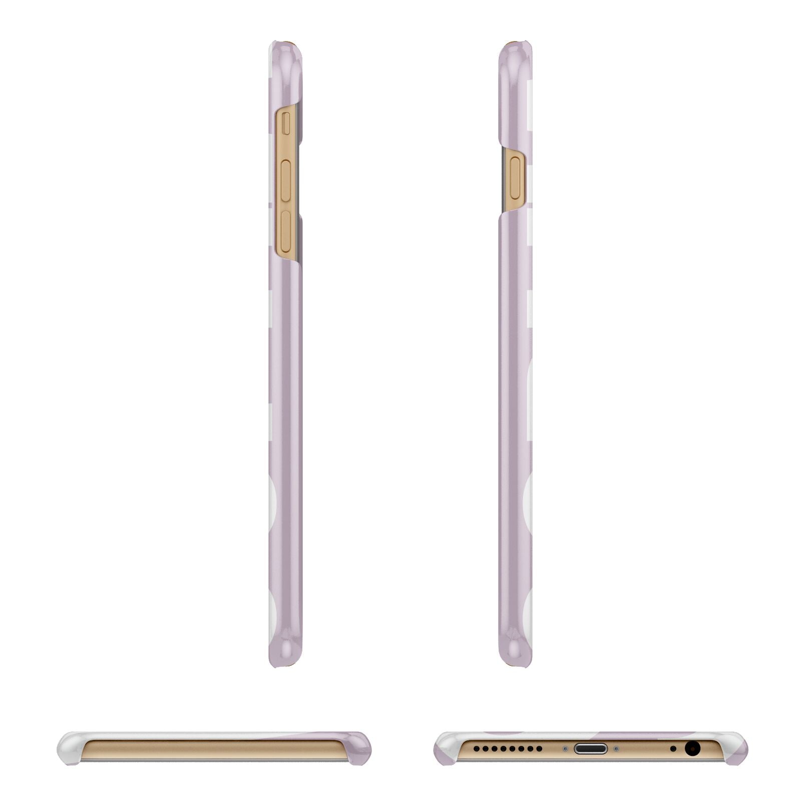 Dusty Pink with Bold White Text Apple iPhone 6 Plus 3D Wrap Snap Case Angled Images