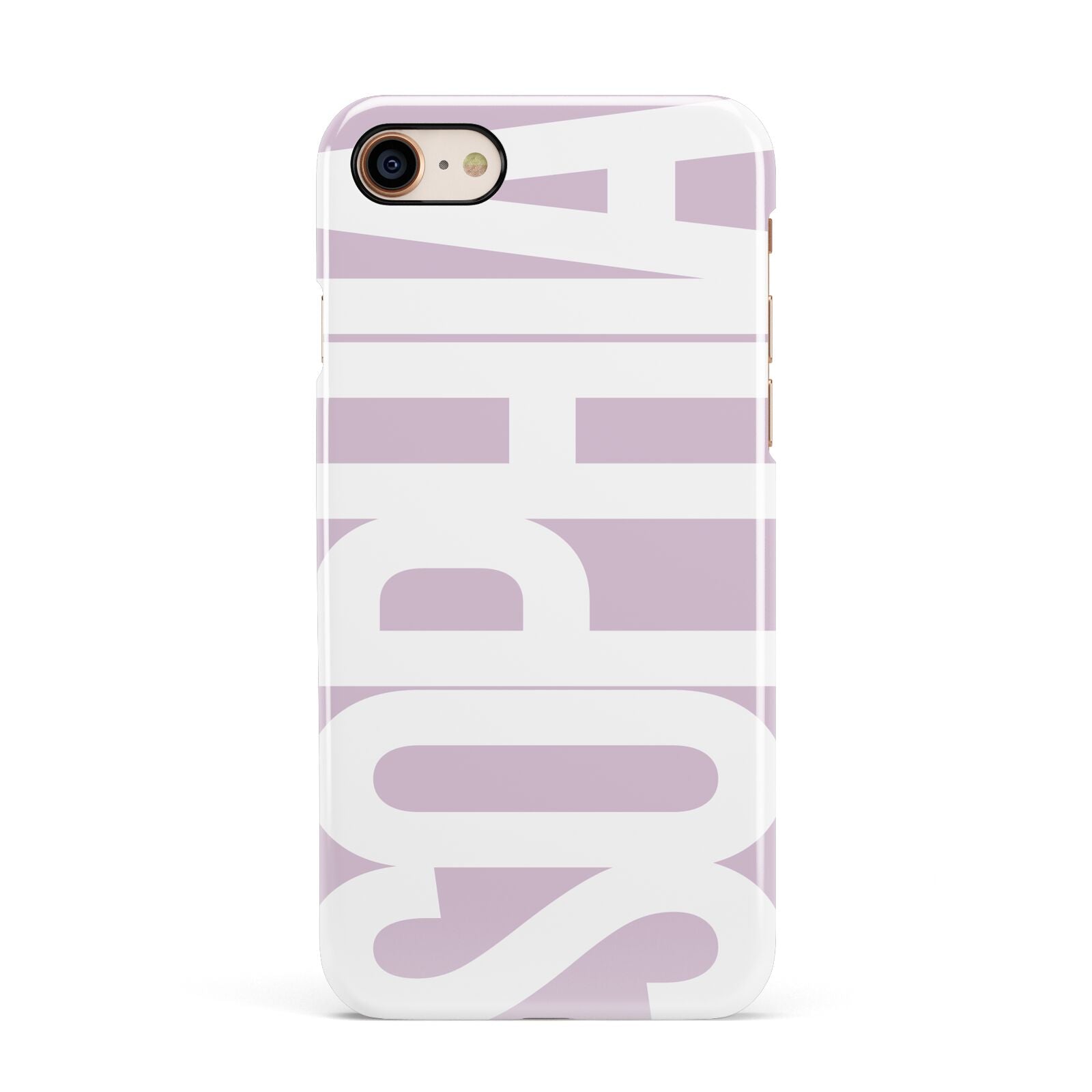 Dusty Pink with Bold White Text Apple iPhone 7 8 3D Snap Case