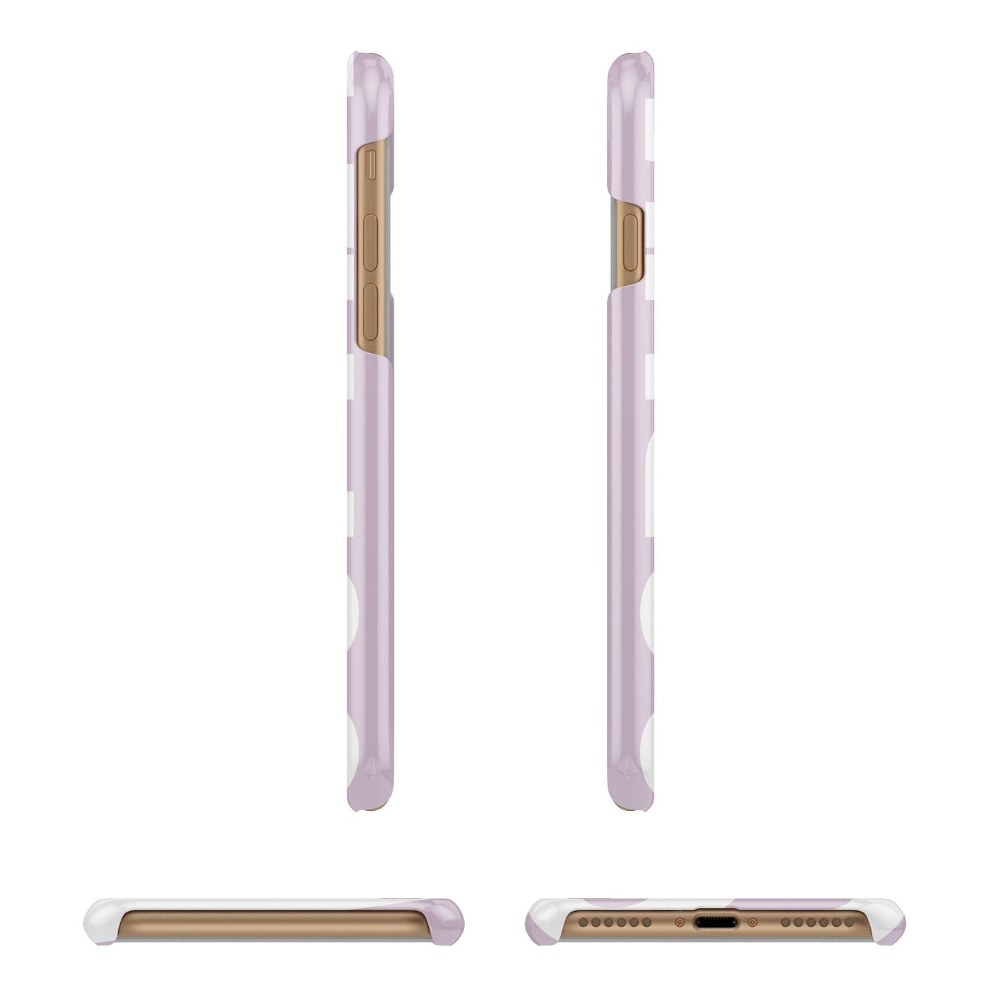 Dusty Pink with Bold White Text Apple iPhone 7 8 3D Wrap Snap Case Angled Images