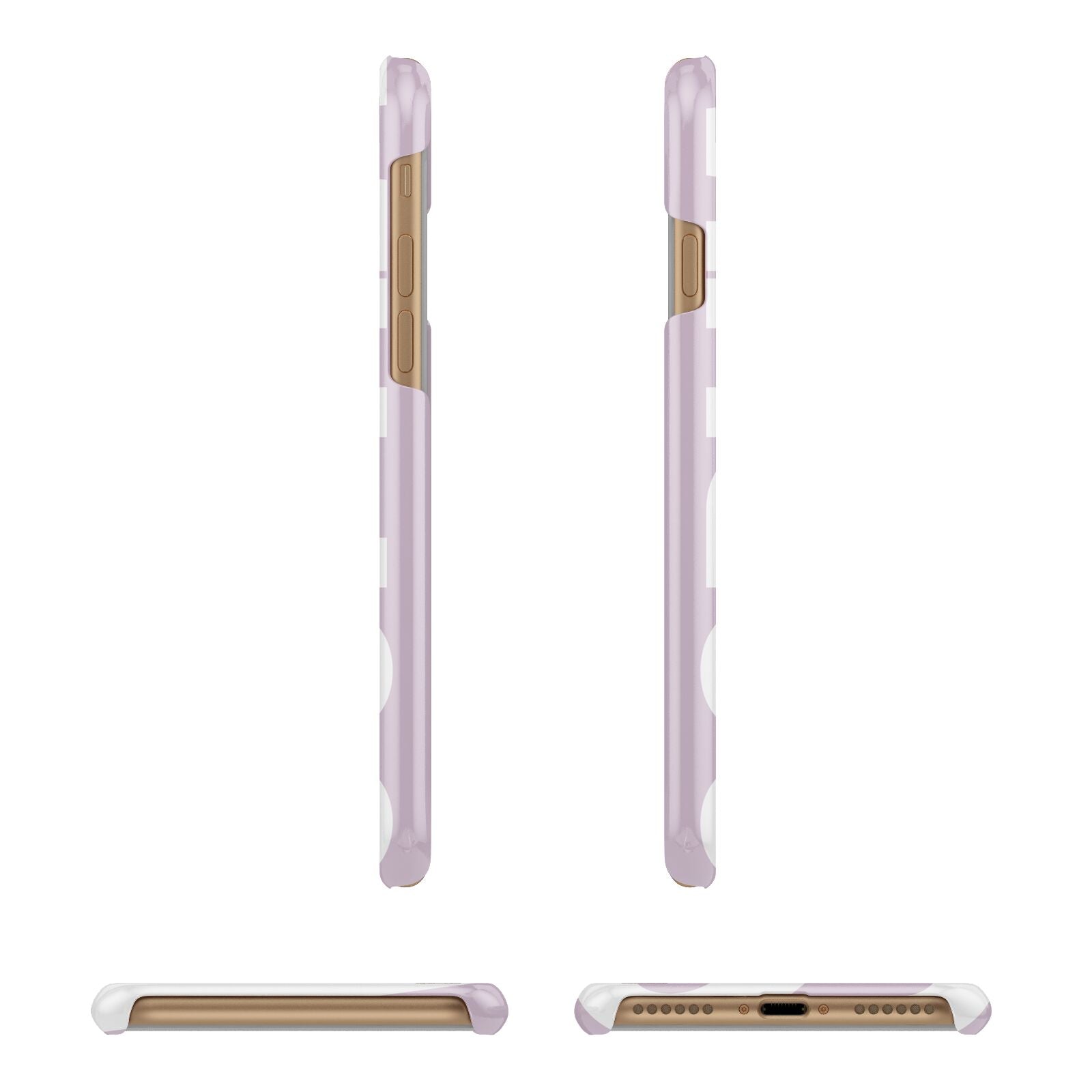 Dusty Pink with Bold White Text Apple iPhone 7 8 3D Wrap Snap Case Angled Images