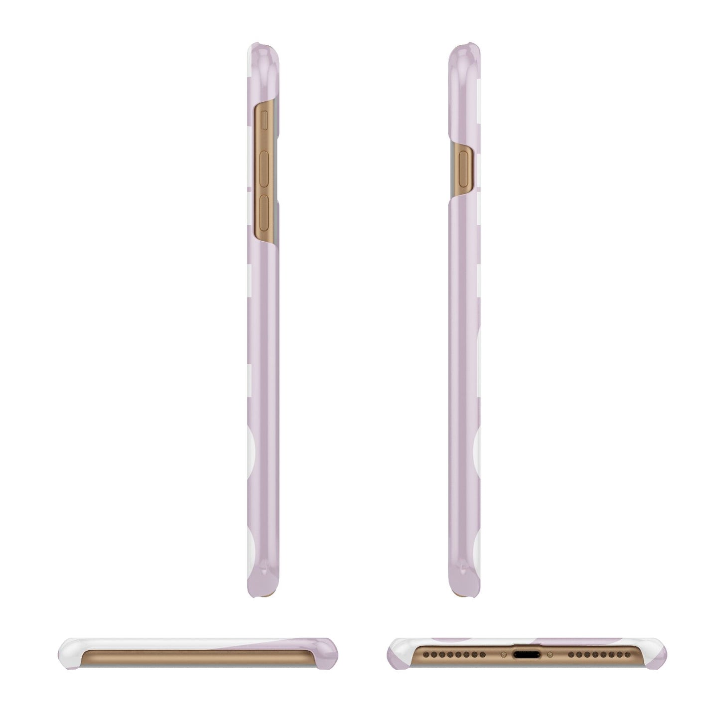 Dusty Pink with Bold White Text Apple iPhone 7 Plus 3D Wrap Snap Case Angled Images