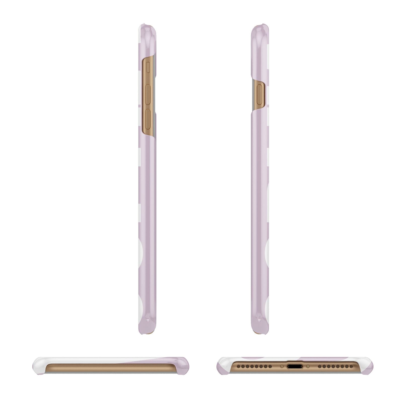 Dusty Pink with Bold White Text Apple iPhone 7 Plus 3D Wrap Snap Case Angled Images