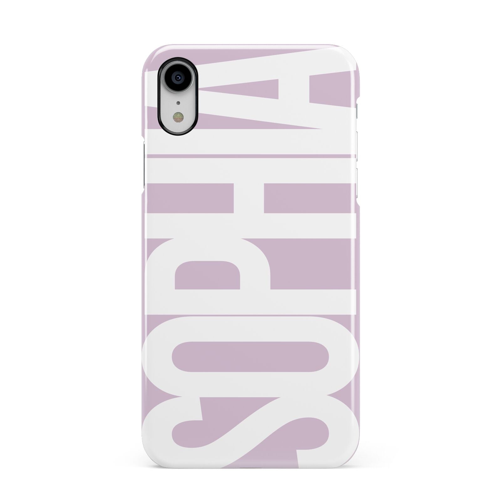 Dusty Pink with Bold White Text Apple iPhone XR White 3D Snap Case