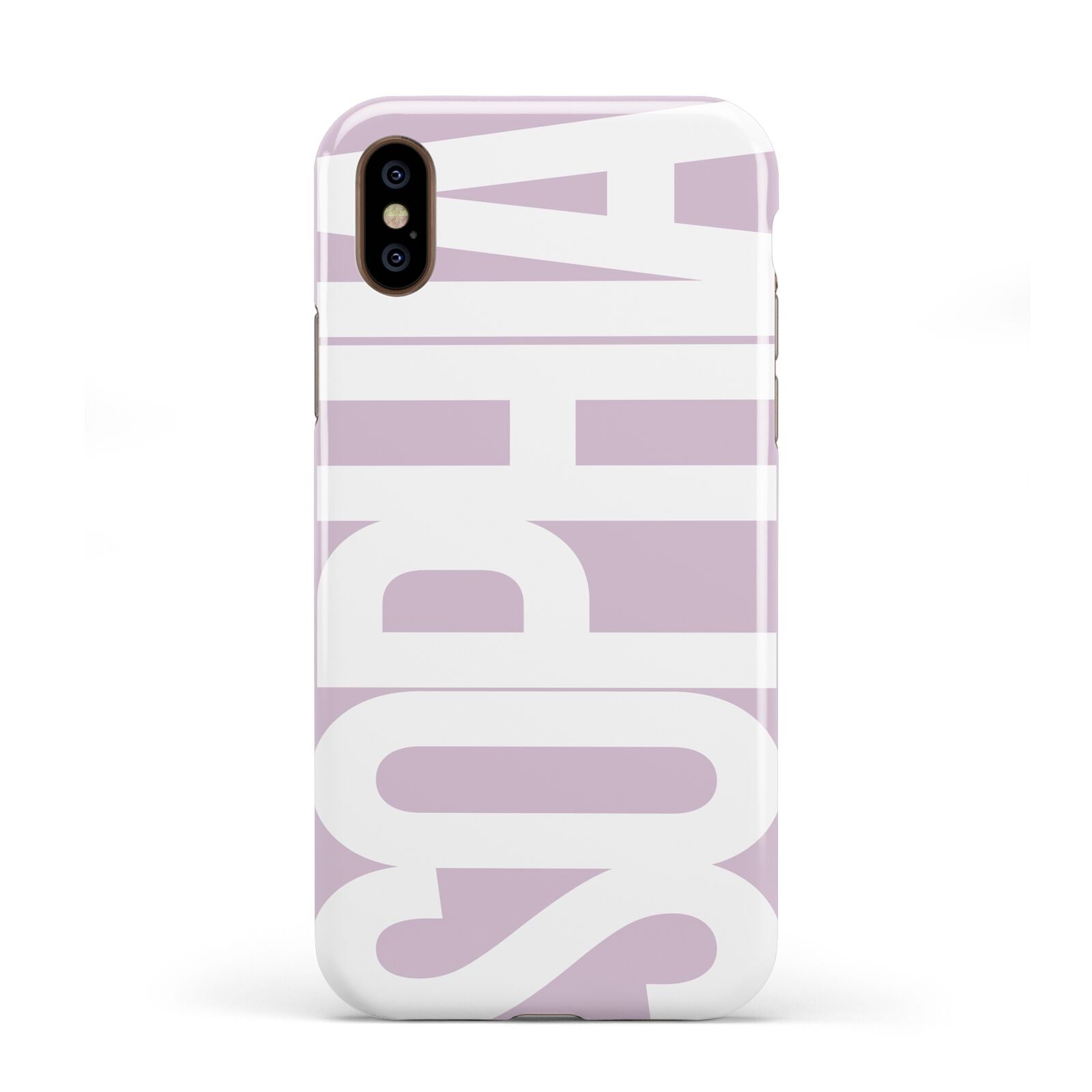 Dusty Pink with Bold White Text Apple iPhone XS 3D Tough