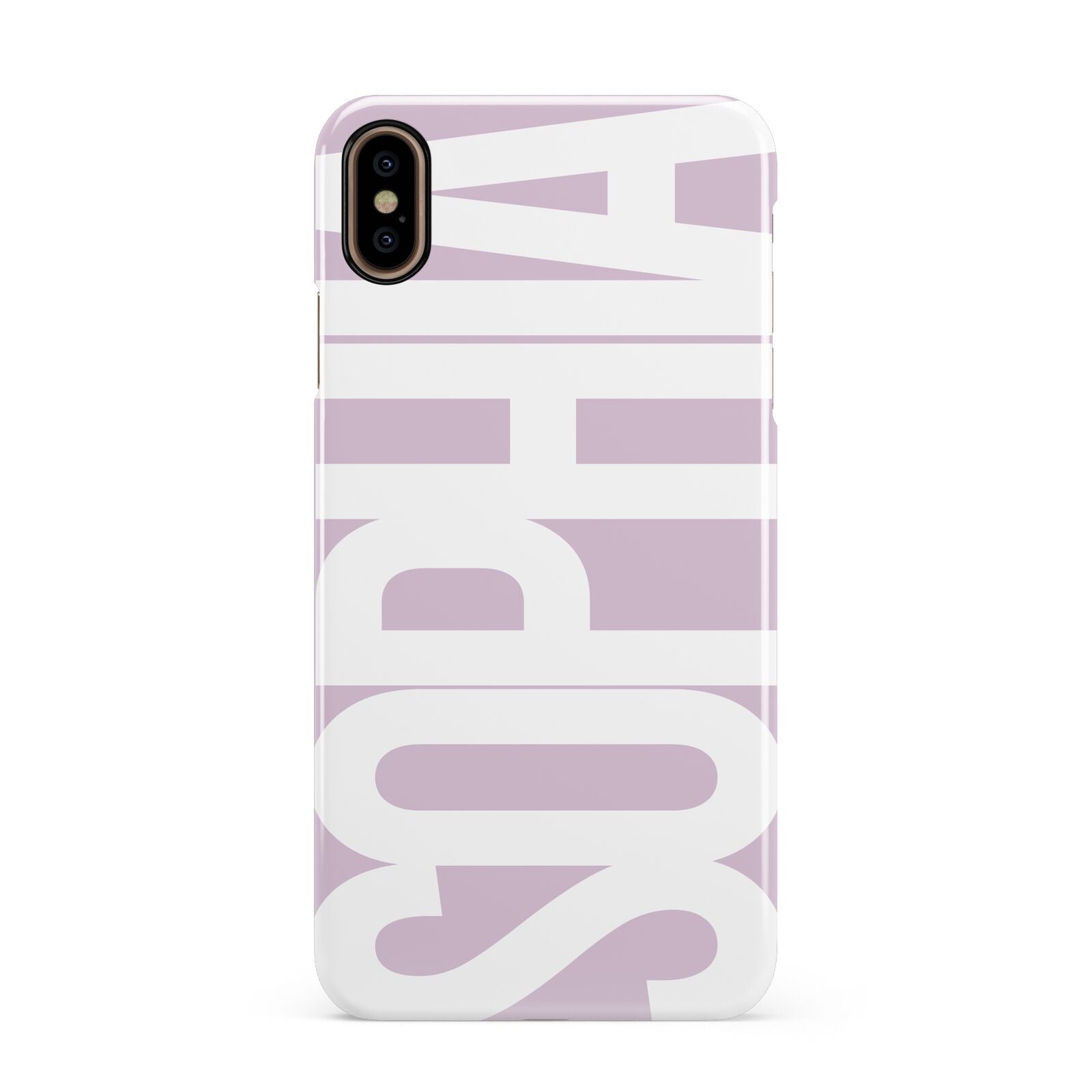 Dusty Pink with Bold White Text Apple iPhone Xs Max 3D Snap Case
