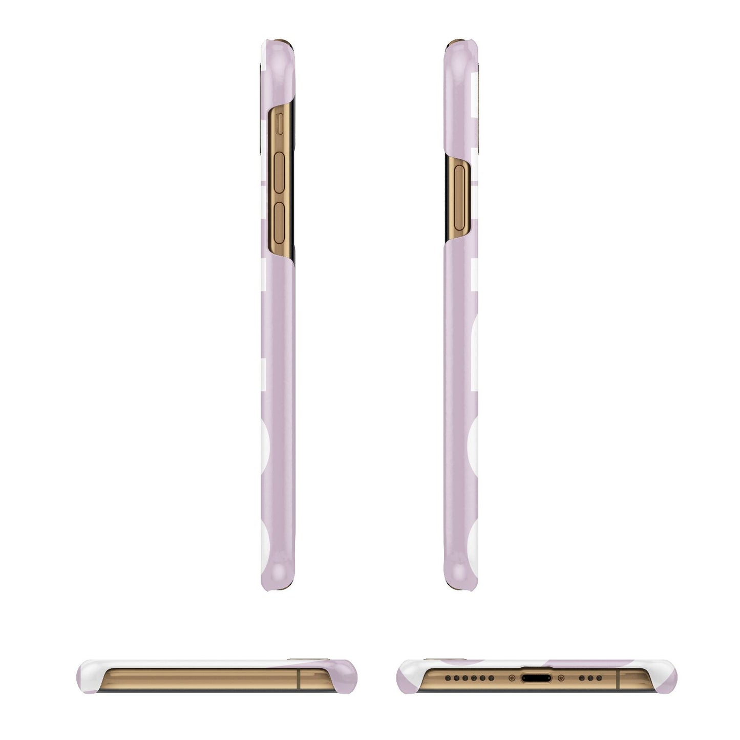 Dusty Pink with Bold White Text iPhone 11 3D Snap Case Angle Images