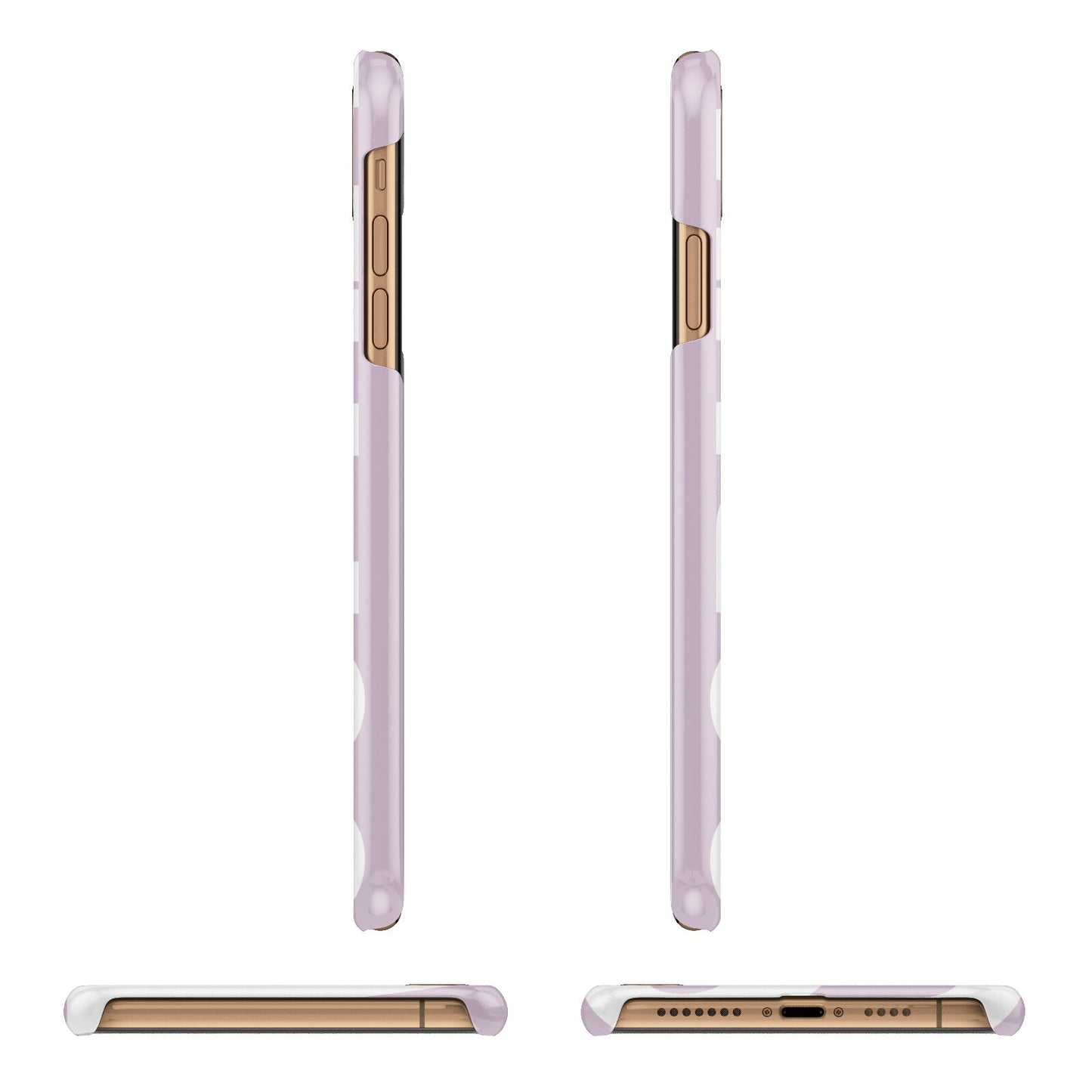 Dusty Pink with Bold White Text iPhone 11 Pro Max 3D Snap Case Angle Images