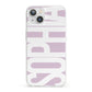 Dusty Pink with Bold White Text iPhone 13 Clear Bumper Case