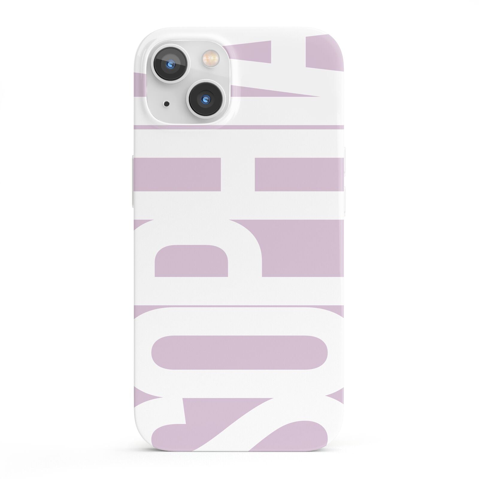 Dusty Pink with Bold White Text iPhone 13 Full Wrap 3D Snap Case