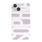 Dusty Pink with Bold White Text iPhone 13 Mini Full Wrap 3D Snap Case