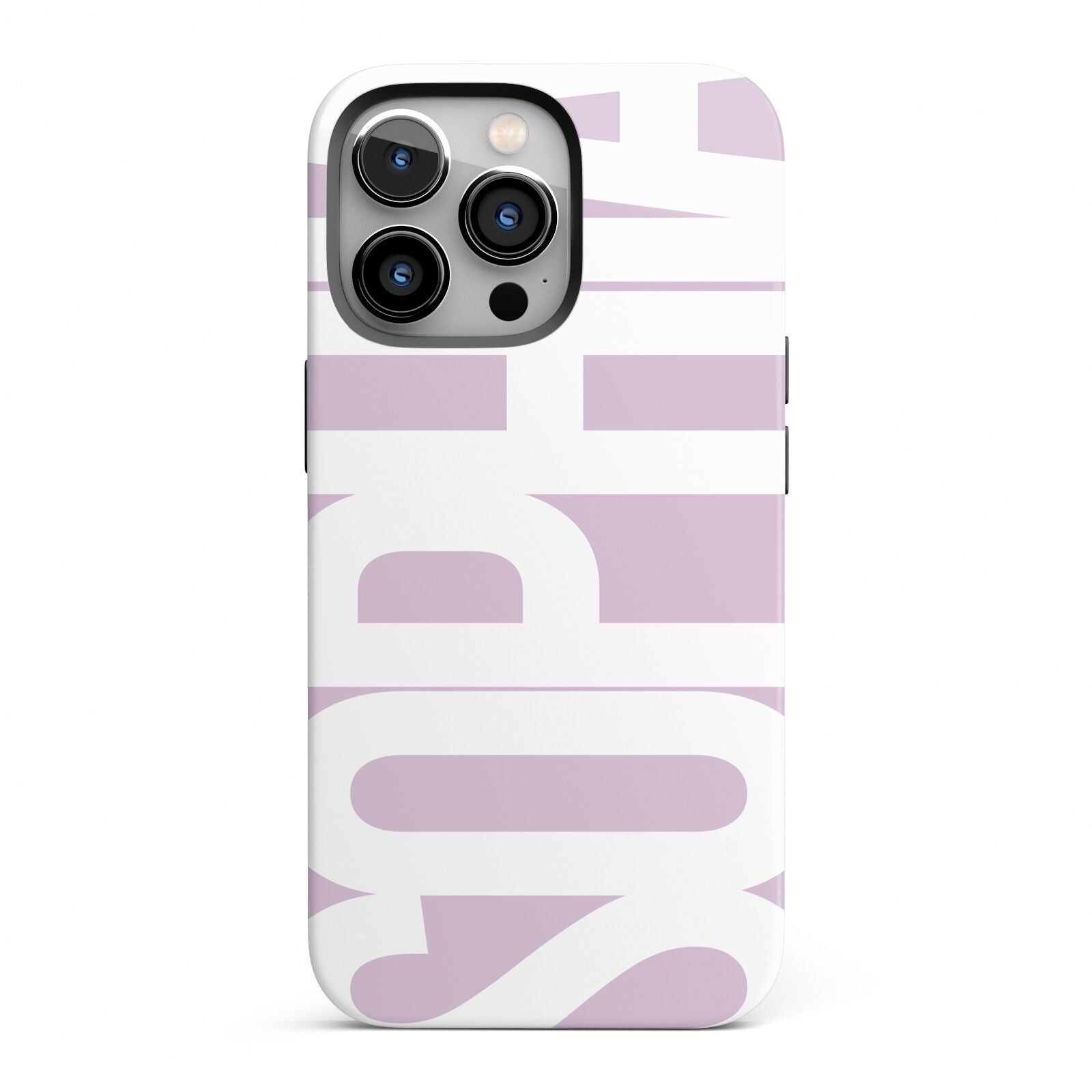 Dusty Pink with Bold White Text iPhone 13 Pro Full Wrap 3D Tough Case