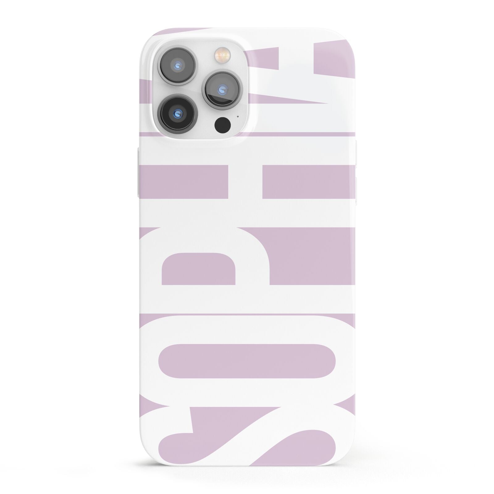 Dusty Pink with Bold White Text iPhone 13 Pro Max Full Wrap 3D Snap Case