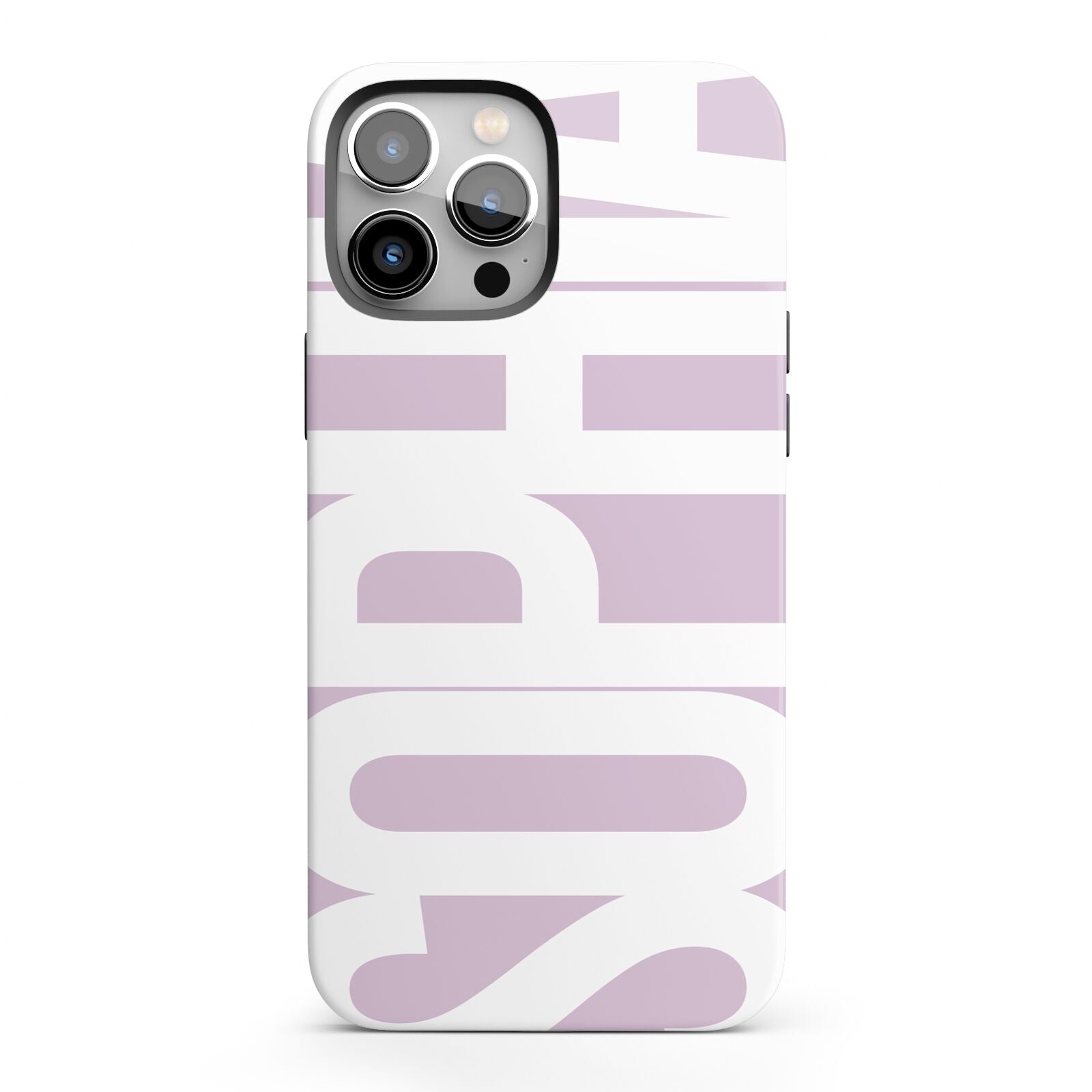 Dusty Pink with Bold White Text iPhone 13 Pro Max Full Wrap 3D Tough Case