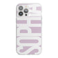 Dusty Pink with Bold White Text iPhone 13 Pro Max TPU Impact Case with White Edges