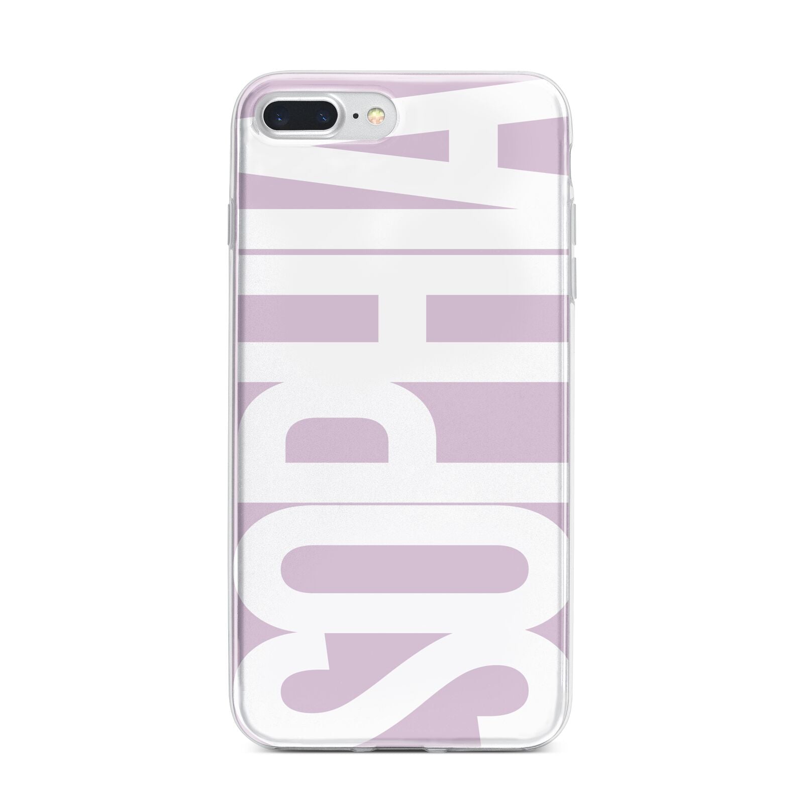 Dusty Pink with Bold White Text iPhone 7 Plus Bumper Case on Silver iPhone