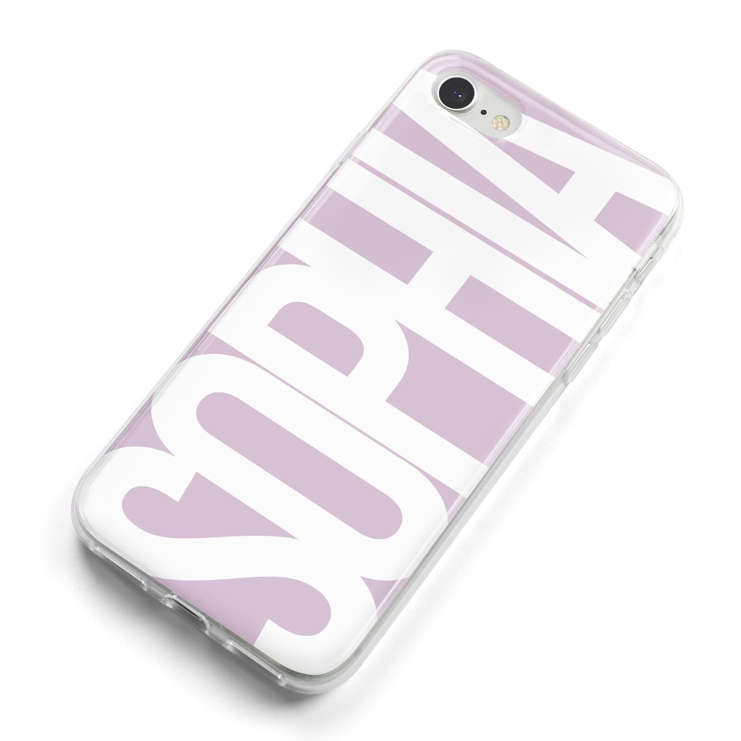 Dusty Pink with Bold White Text iPhone 8 Bumper Case on Silver iPhone Alternative Image