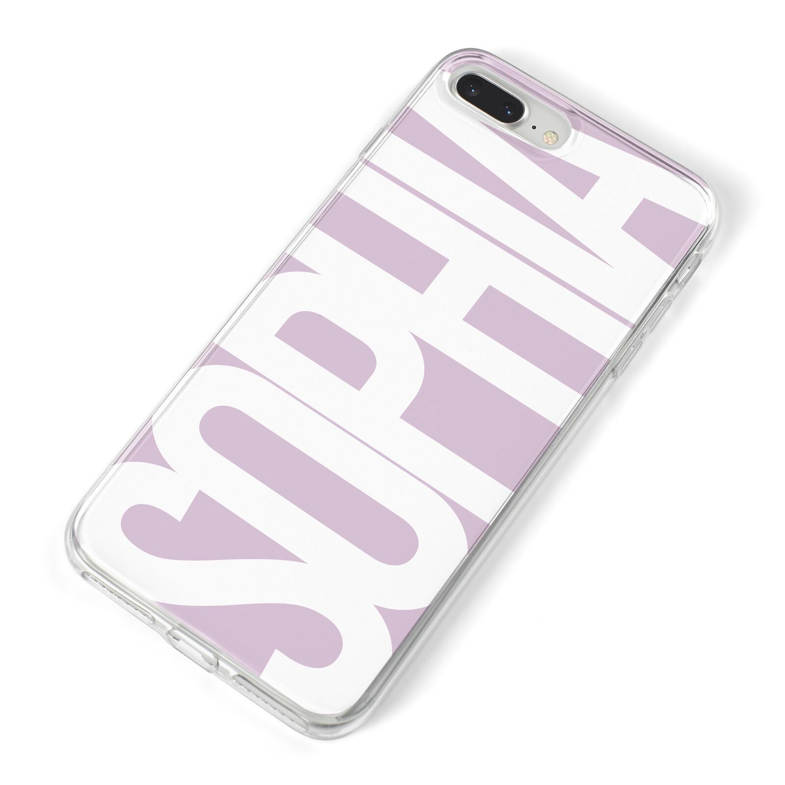Dusty Pink with Bold White Text iPhone 8 Plus Bumper Case on Silver iPhone Alternative Image