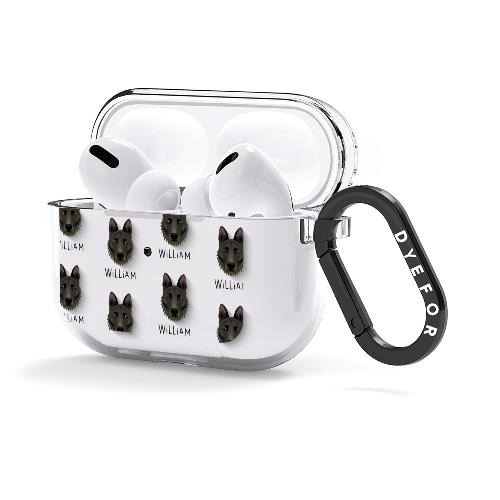 Dutch Shepherd Icon with Name AirPods Clear Case 3rd Gen Side Image