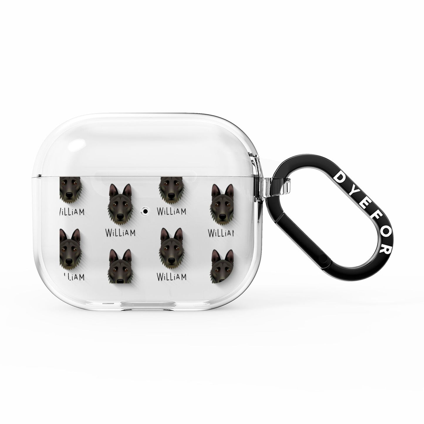 Dutch Shepherd Icon with Name AirPods Clear Case 3rd Gen