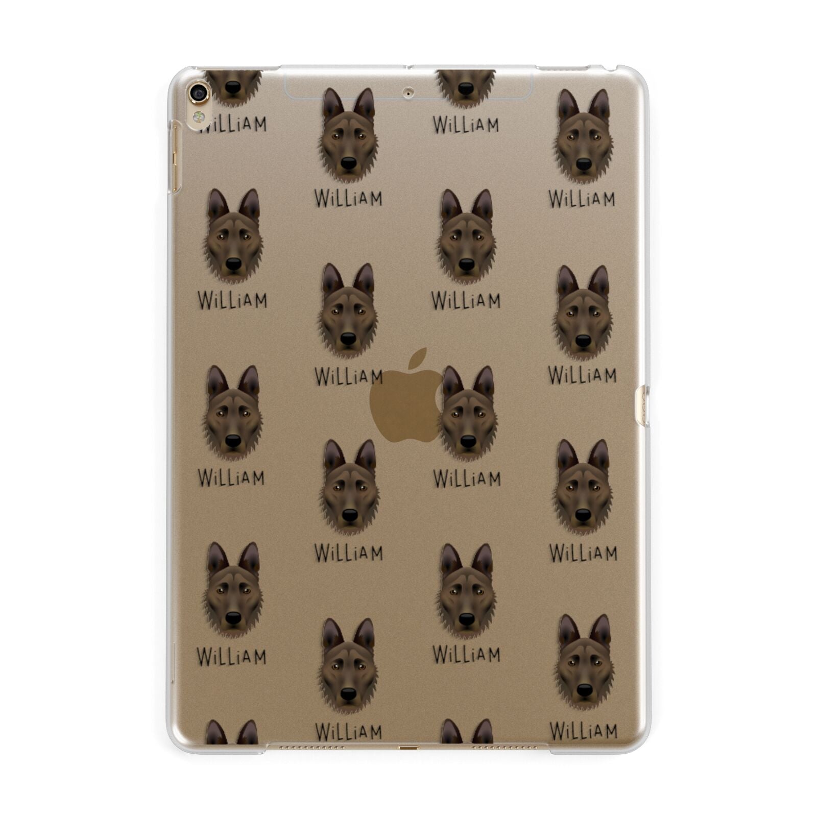 Dutch Shepherd Icon with Name Apple iPad Gold Case