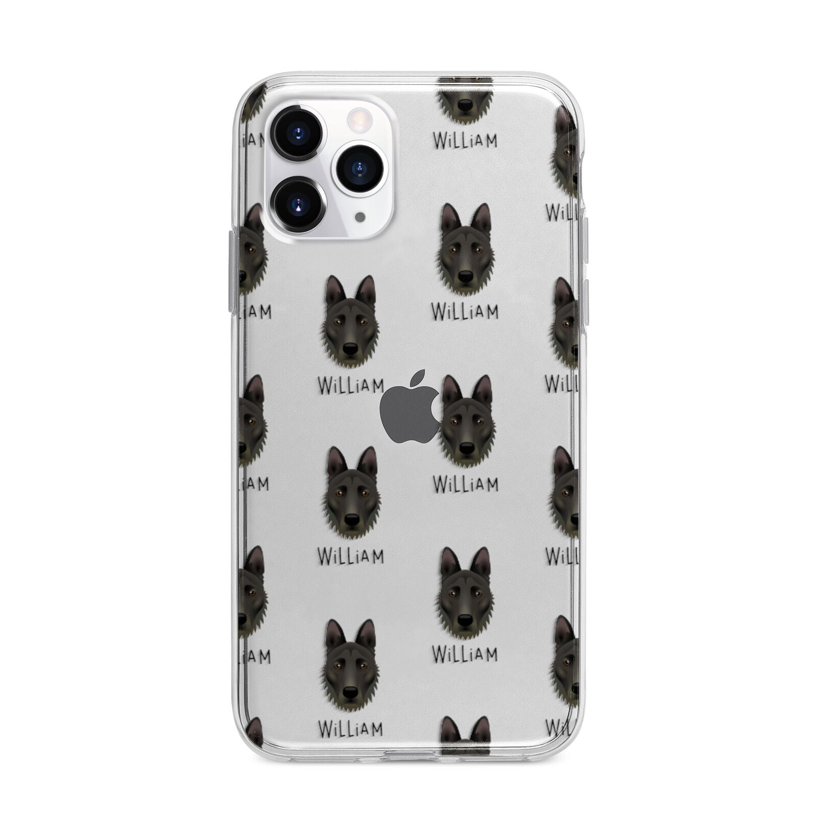 Dutch Shepherd Icon with Name Apple iPhone 11 Pro Max in Silver with Bumper Case