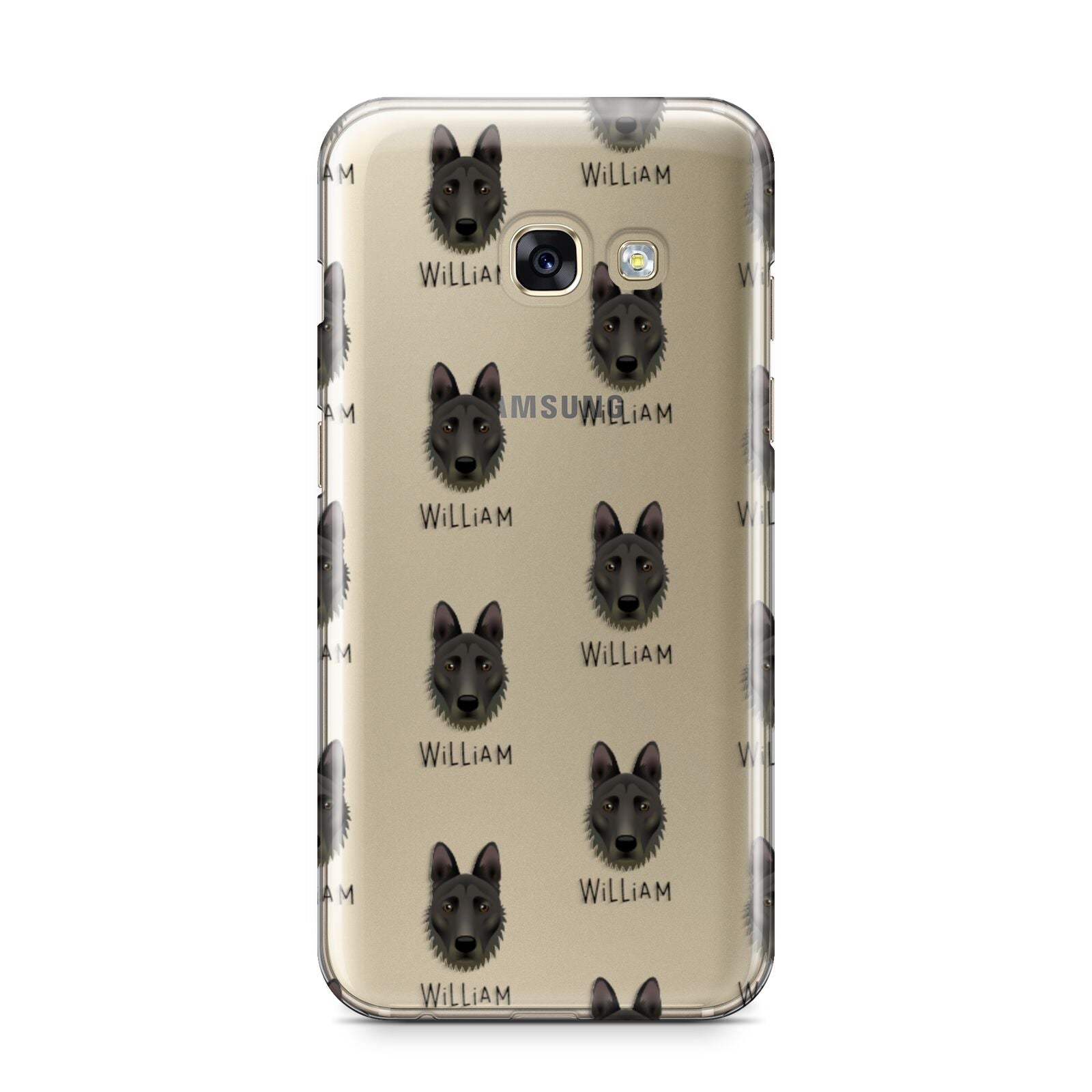 Dutch Shepherd Icon with Name Samsung Galaxy A3 2017 Case on gold phone