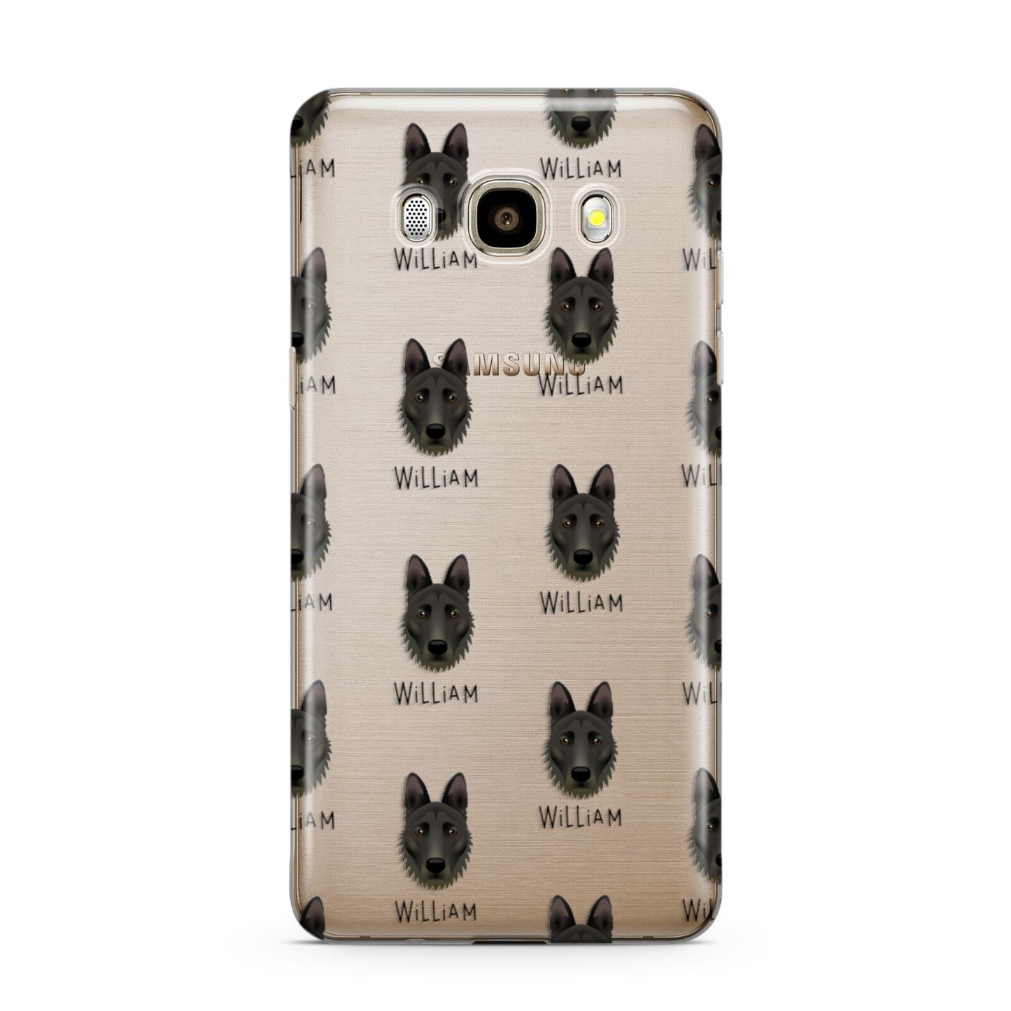 Dutch Shepherd Icon with Name Samsung Galaxy J7 2016 Case on gold phone