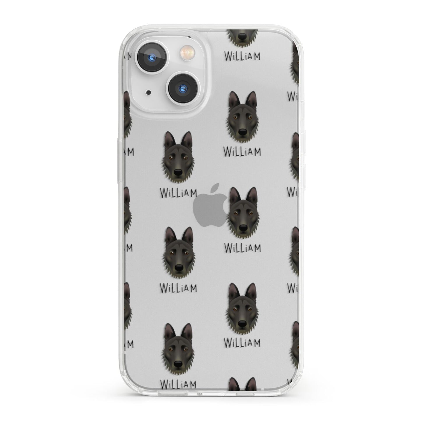 Dutch Shepherd Icon with Name iPhone 13 Clear Bumper Case